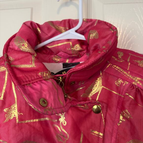 Vintage Nils Skiwear Women’s Winter Ski Coat Size 10 Pink Gold Full Zip - Picture 11 of 13